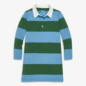 NWT Primary | Green + Blue Striped Long Sleeve Rugby Dress | Size 12